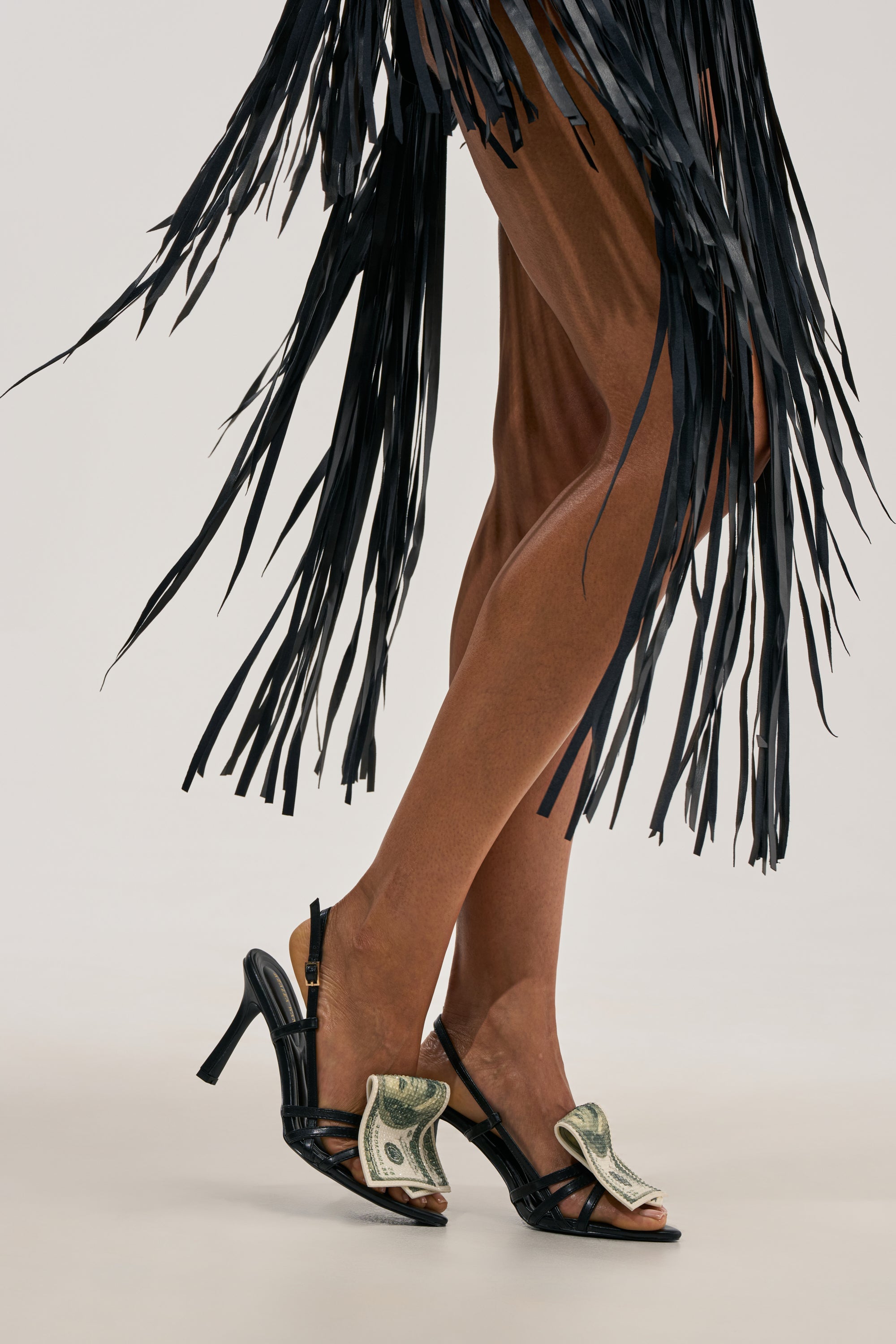 AZALEA WANG BENJAMINS BLACK NEW MONEY SANDAL