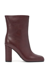 AZALEA WANG BILHA BURGUNDY SPLIT TOE BLOCK BOOTE