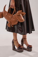 AKIRA GOLD BIXBY BROWN EMPTY WEDGE PUMP