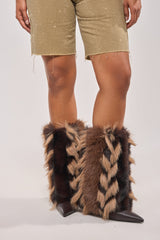 AZALEA WANG BRIASH ESPRESSO FUR WEDGE BOOTIE