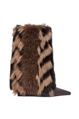 AZALEA WANG BRIASH ESPRESSO FUR WEDGE BOOTIE