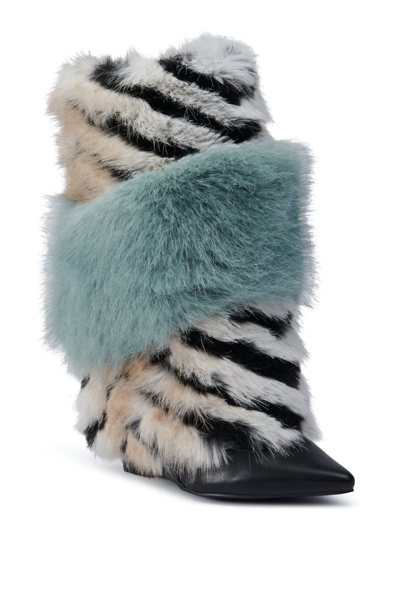 AZALEA WANG HIRO MULTI FUR BOOTIE