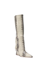 AZALEA WANG BRUN GREY SNAKE WEDGE BOOT