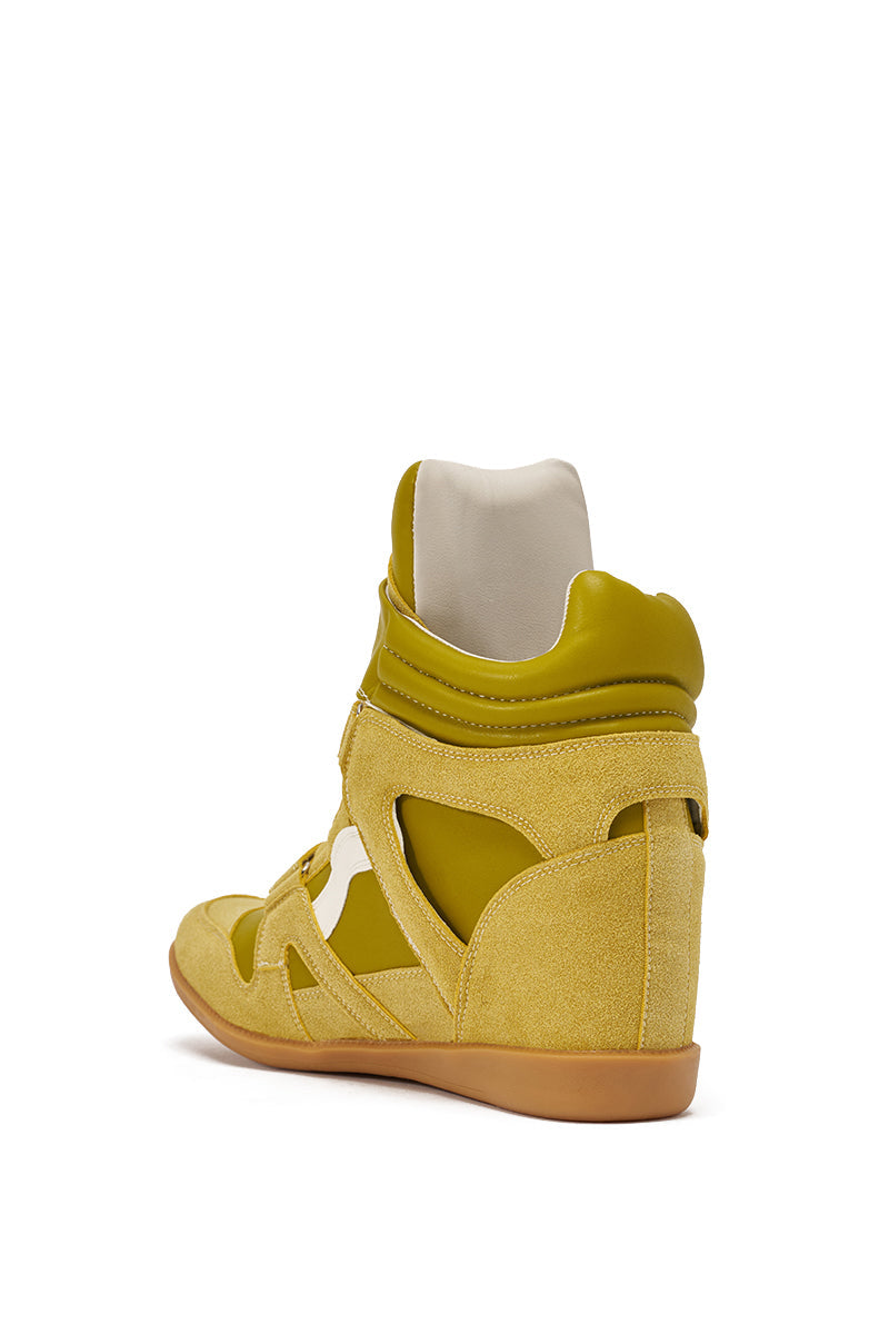 AZALEA WANG BRYANT OLIVE WEDGE SNEAKER