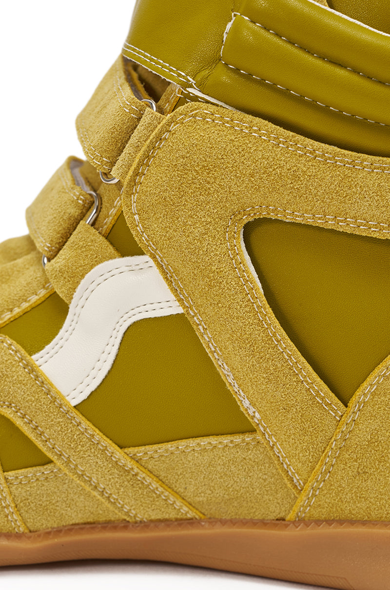 AZALEA WANG BRYANT OLIVE WEDGE SNEAKER