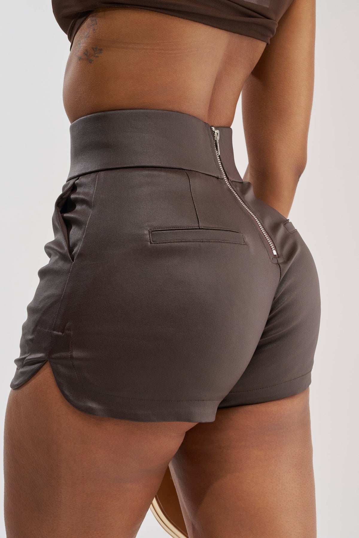 AMMO X AKIRA BIG BOOTY PLEATHER SHORTS WITH 4 WAY STRETCH