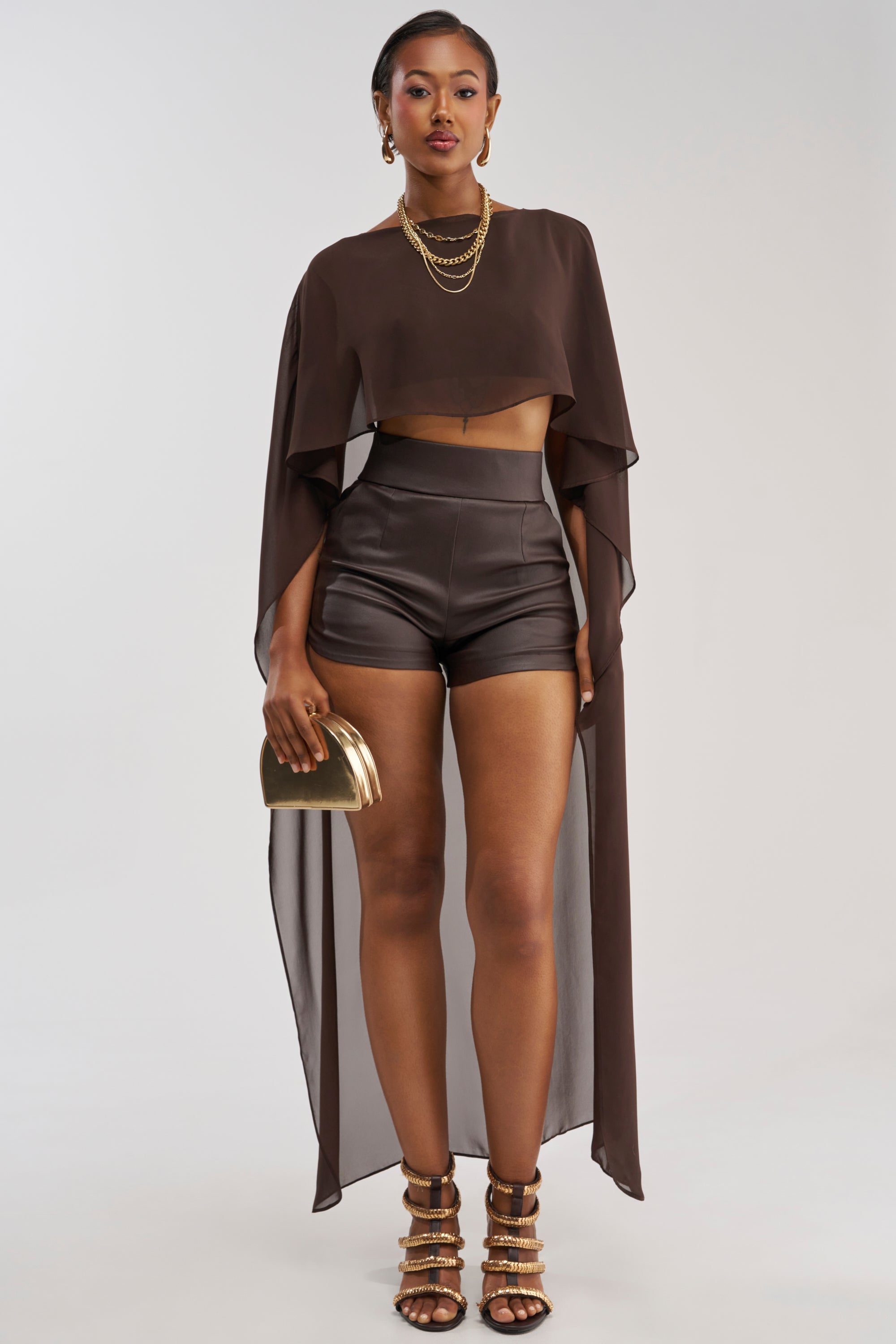 AMMO X AKIRA BIG BOOTY PLEATHER SHORTS WITH 4 WAY STRETCH