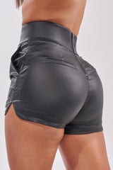 AMMO X AKIRA BIG BOOTY PLEATHER SHORTS WITH 4 WAY STRETCH