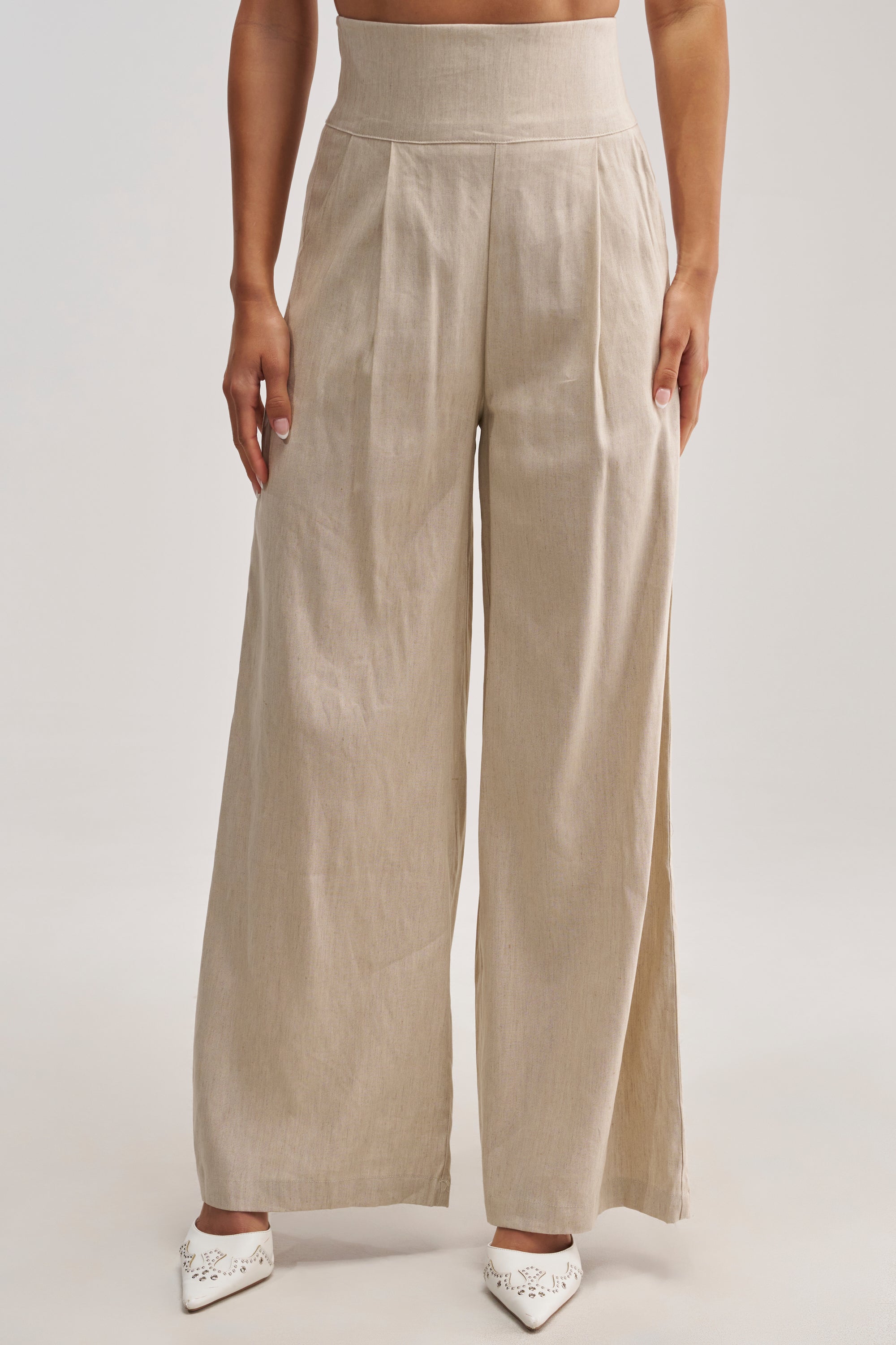 MASTERPIECE WIDE LEG PALAZZO PANT IN LINEN