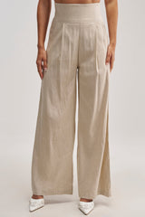 MASTERPIECE WIDE LEG PALAZZO PANT IN LINEN