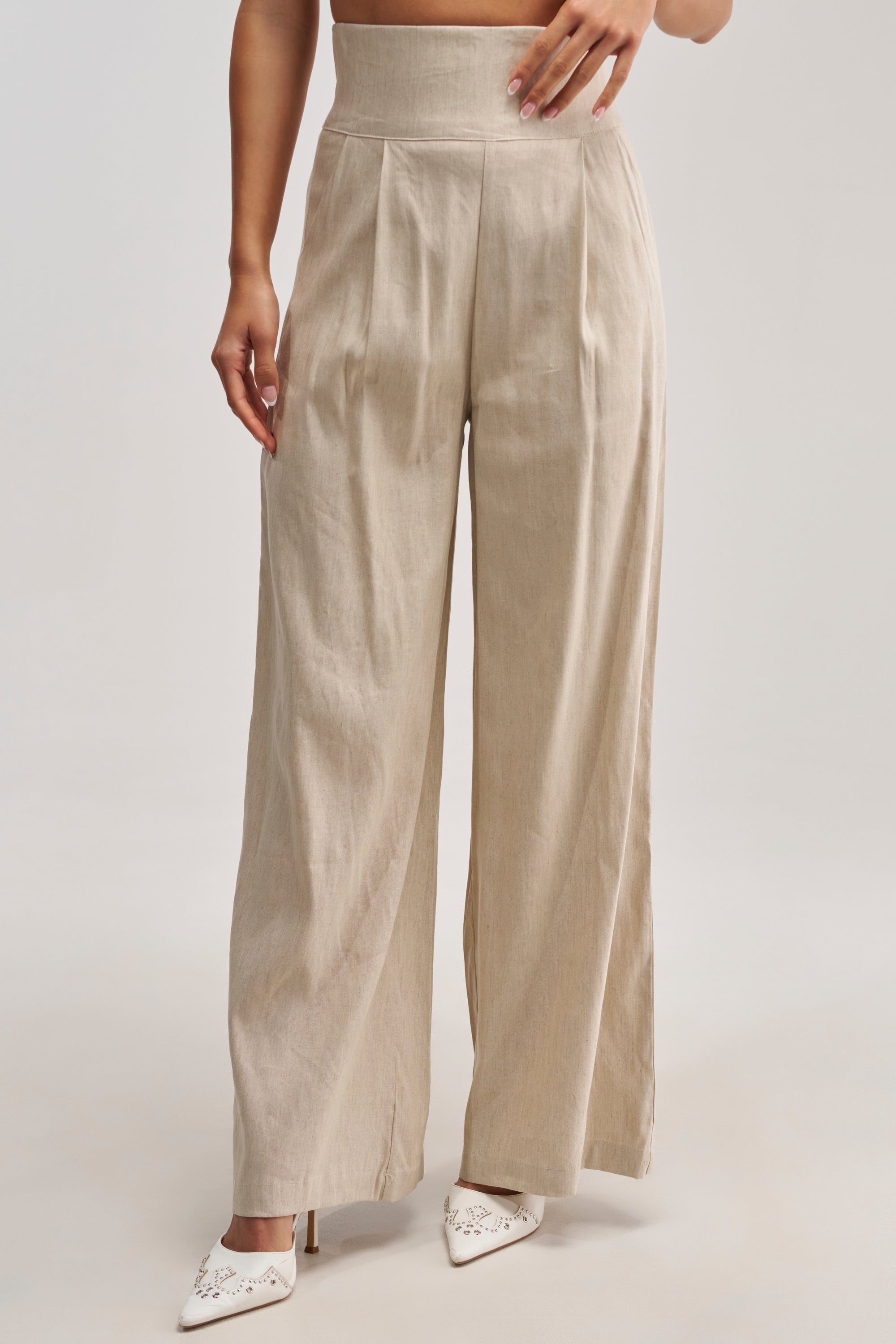 MASTERPIECE WIDE LEG PALAZZO PANT IN LINEN