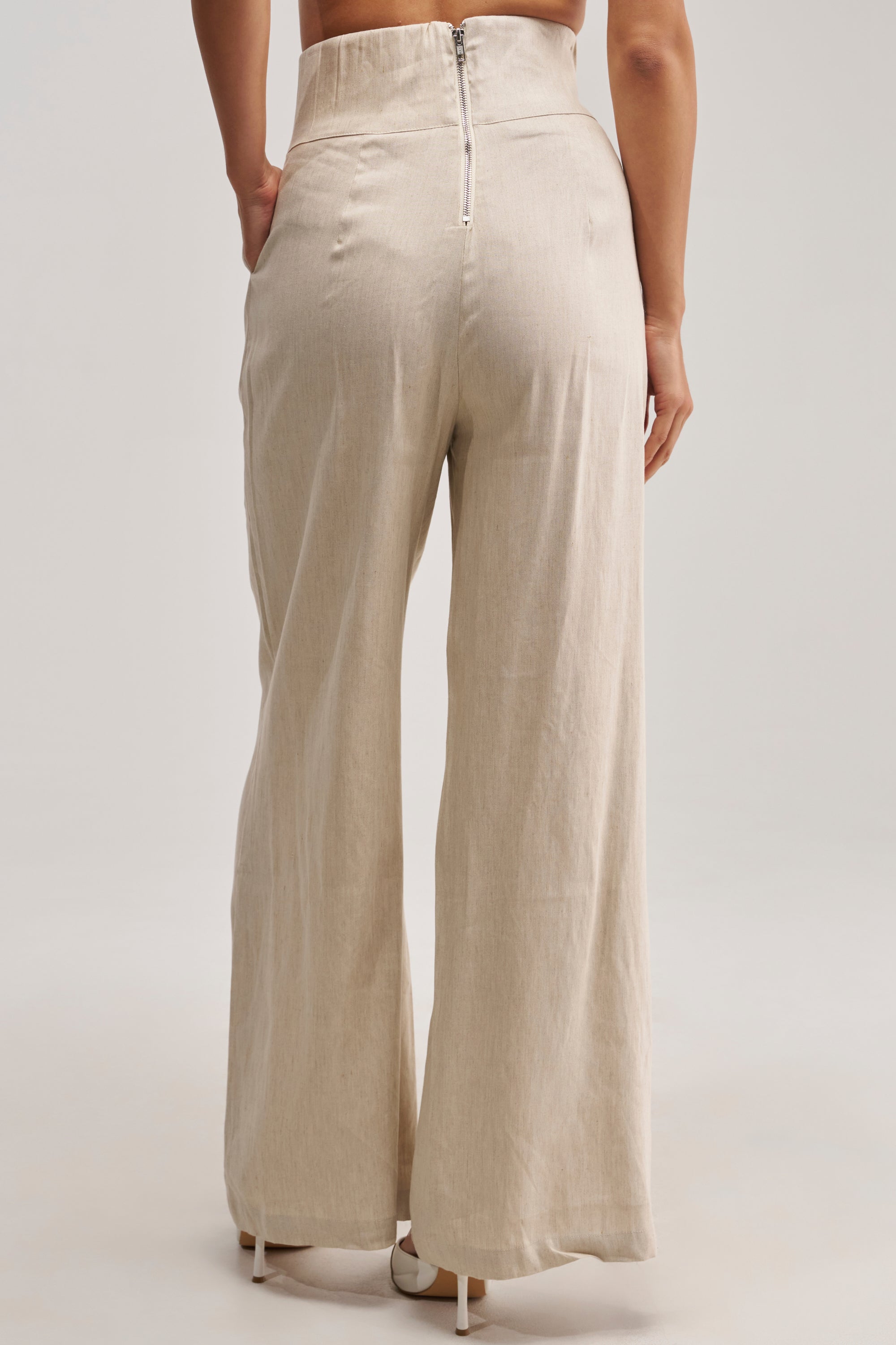 MASTERPIECE WIDE LEG PALAZZO PANT IN LINEN