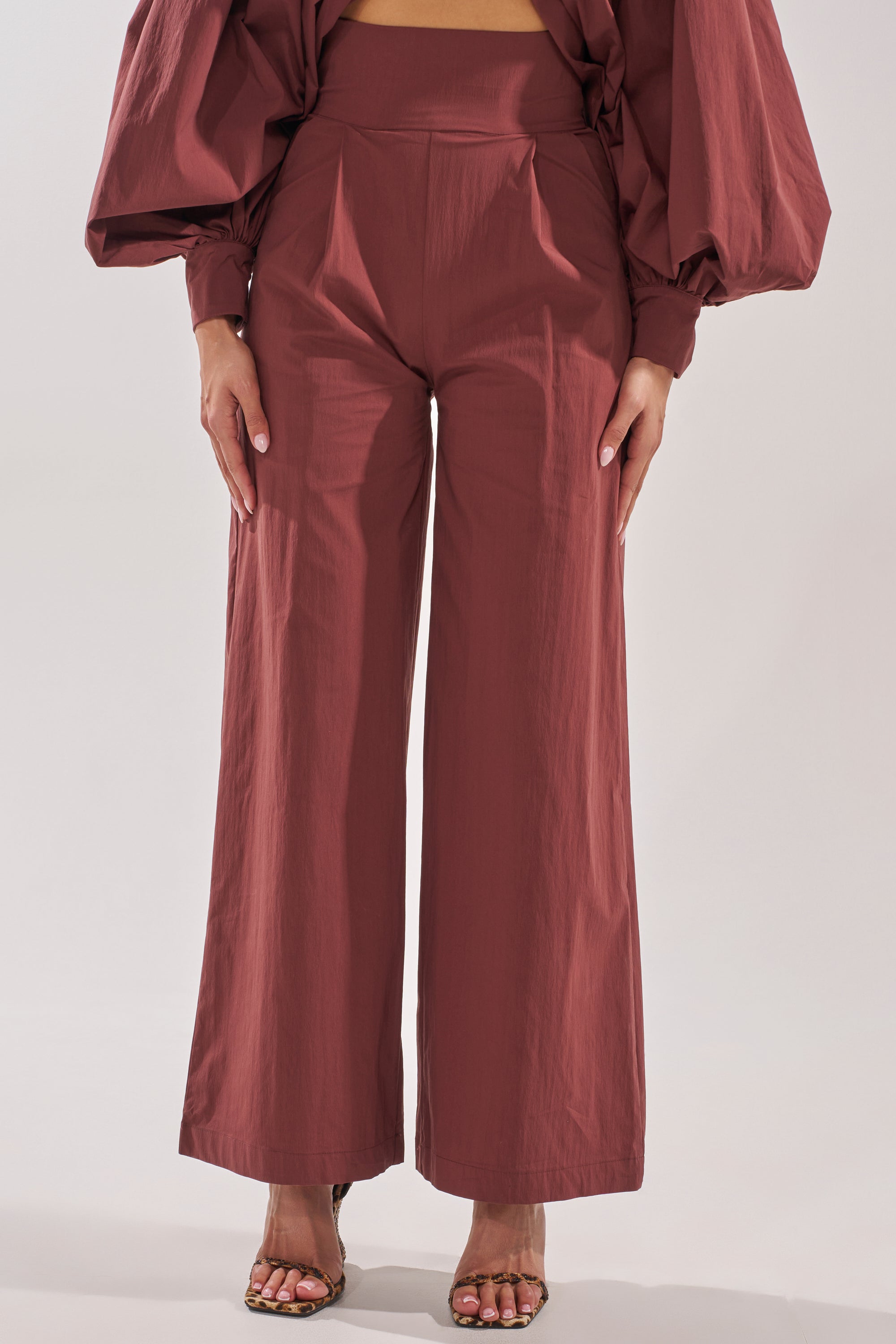 GOLD COAST WIDE LEG PALAZZO PANT IN BROWN