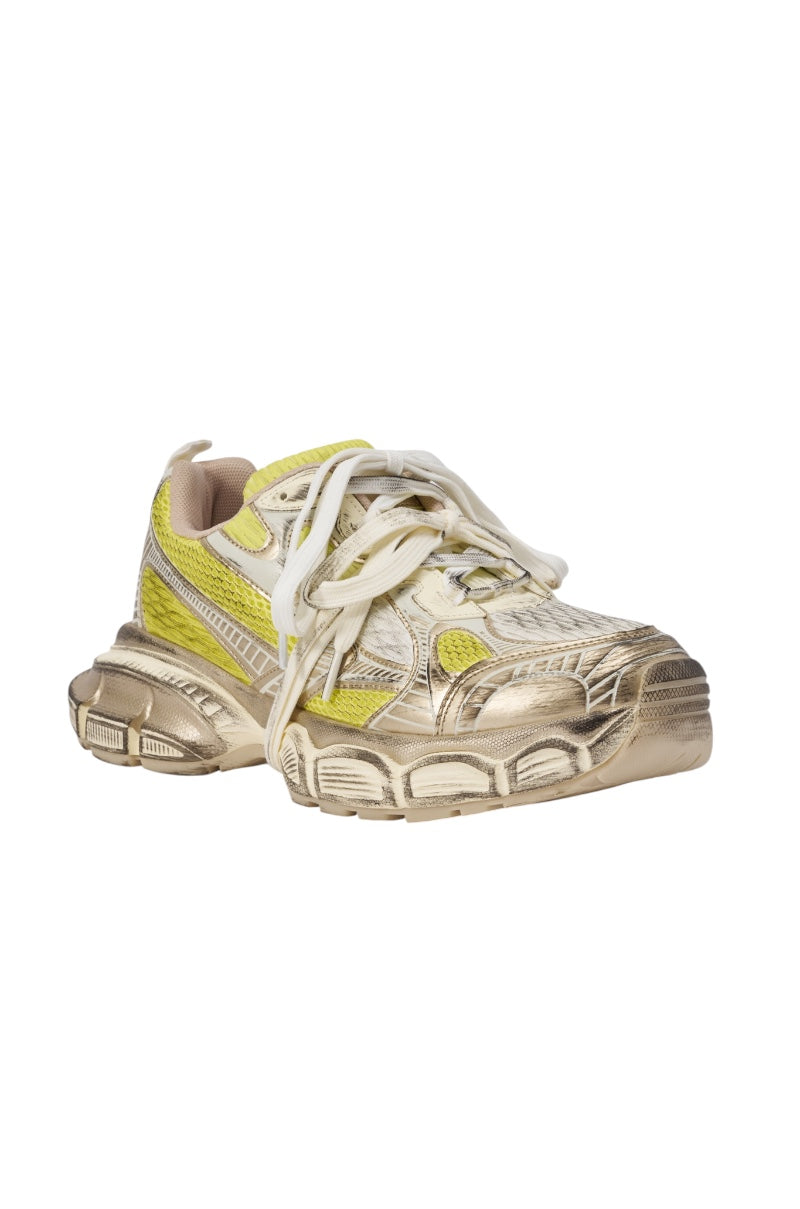 AKIRA GOLD CALU CITRON YELLOW SNEAKER