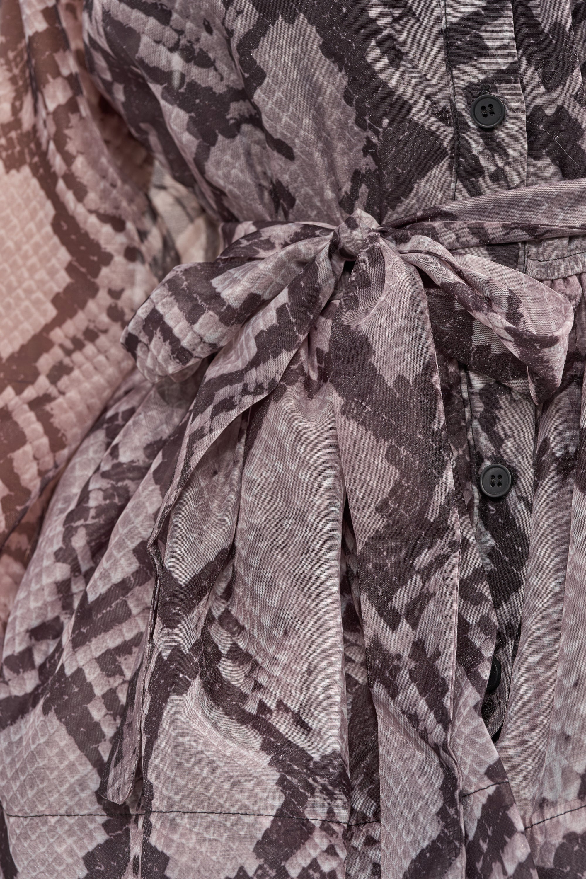 IT GIRL CHIFFON RUFFLE MINI DRESS IN SNAKE