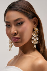 FLORAL PEARL STATEMENT EARRINGS