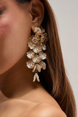 FLORAL PEARL STATEMENT EARRINGS