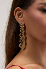 MULTI-STONE CHANNEL EARRINGS