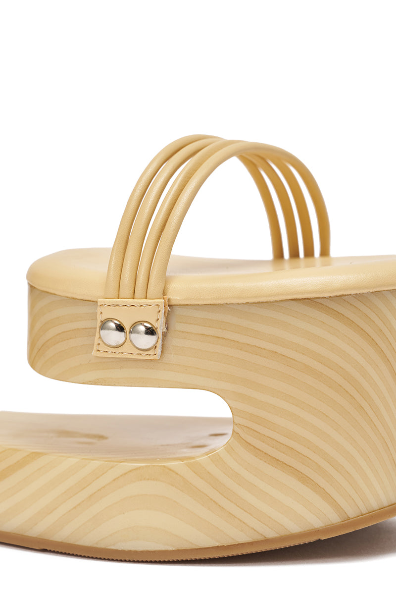 AZALEA WANG CIPRIANO BEIGE STRAP EMPTY WEDGE SANDAL