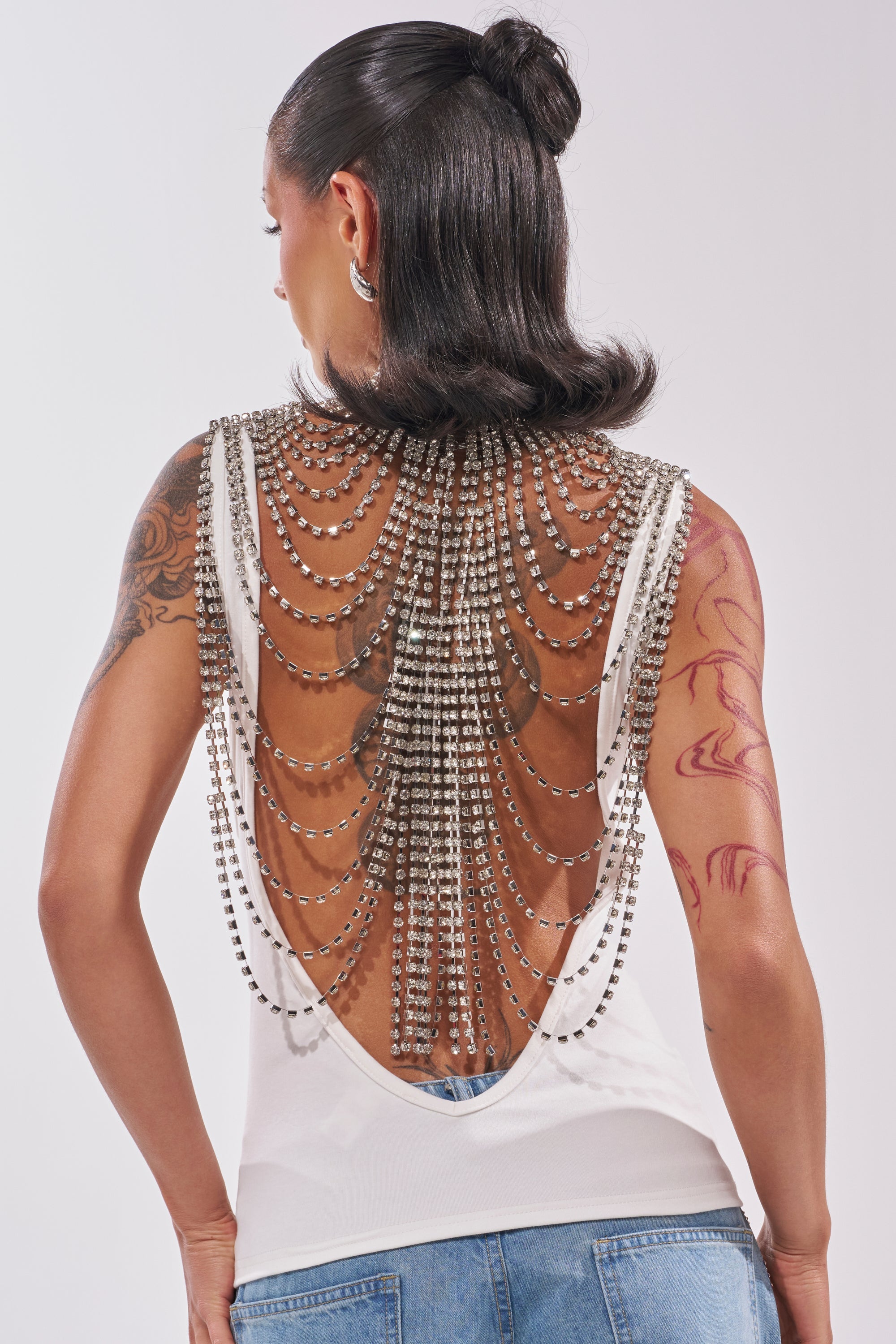 ONE OF ONE RHINESTONE SLEEVELESS TEE