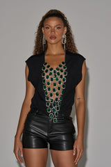 EMERALD BABY RHINESTONE TEE