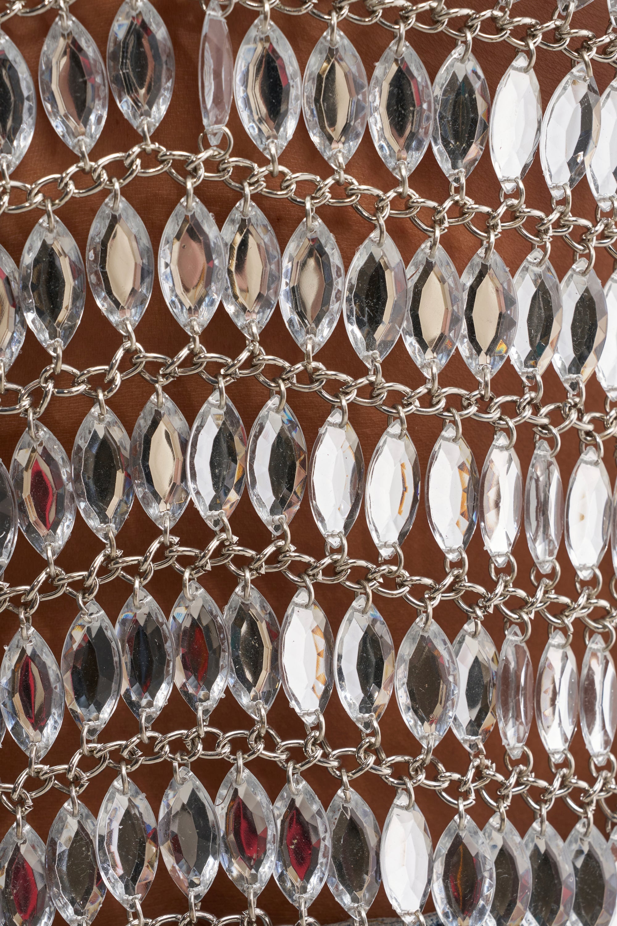 SILVER CASCADE RHINESTONE TOP