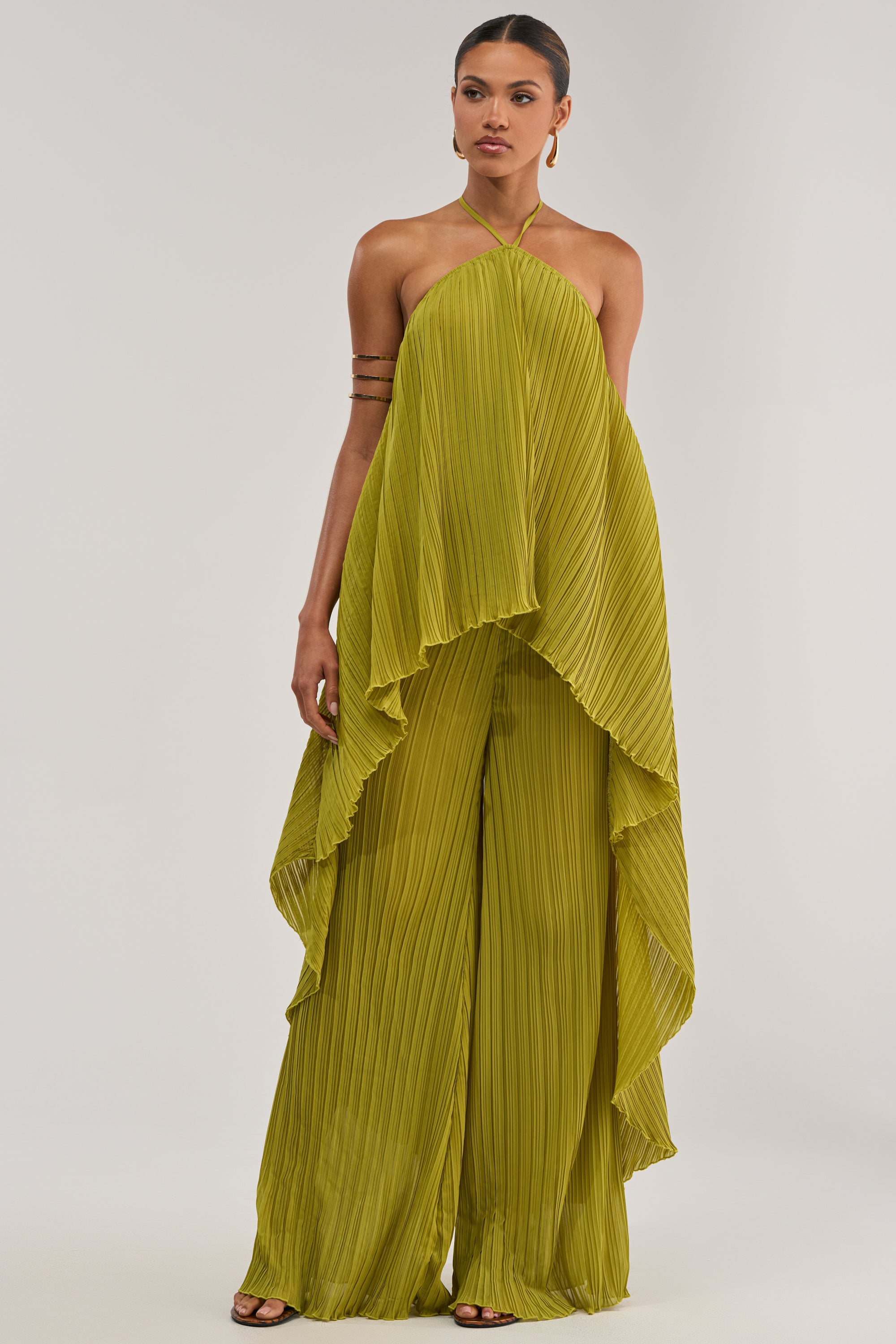CRUSHIN ON YOU PALAZZO PANT IN CHARTREUSE