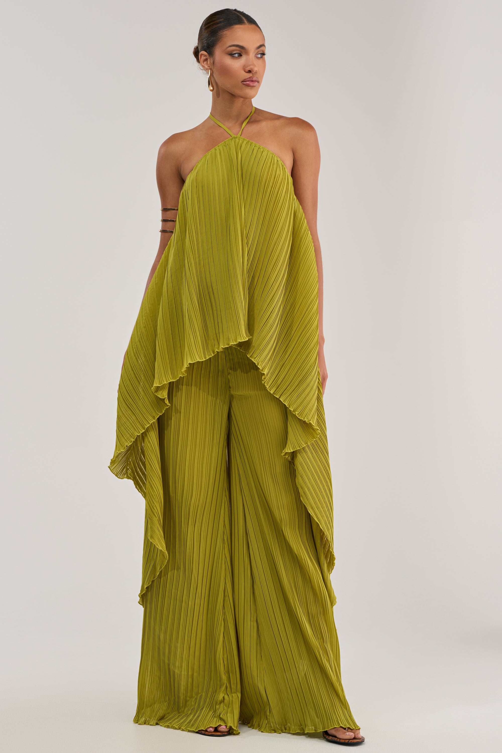 CRUSHIN ON YOU PALAZZO PANT IN CHARTREUSE