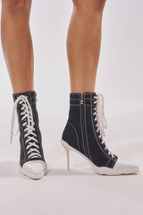 AZALEA WANG COSIMA BLACK BLOCK SNEAKER HEEL