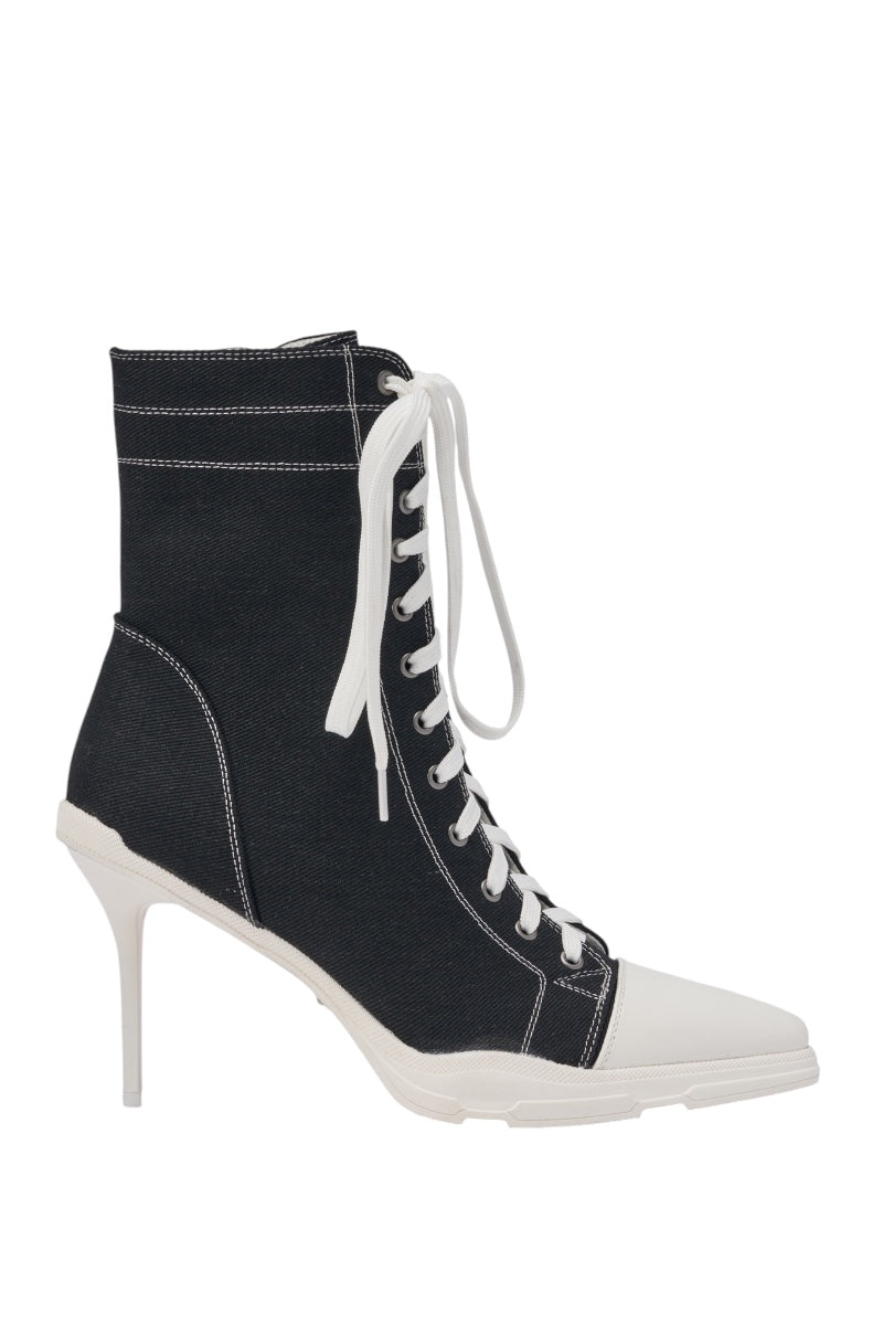 AZALEA WANG COSIMA BLACK BLOCK SNEAKER HEEL