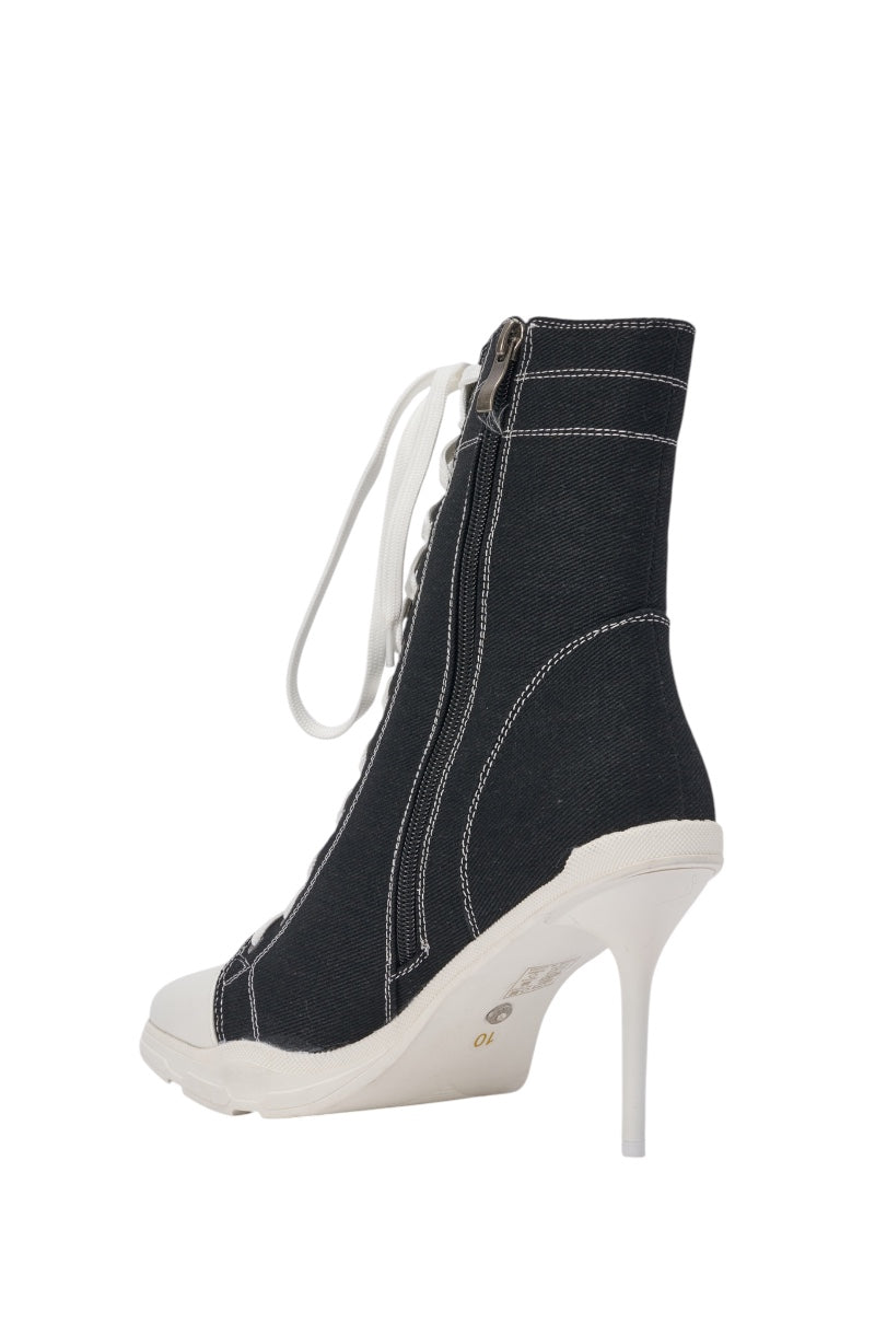 AZALEA WANG COSIMA BLACK BLOCK SNEAKER HEEL