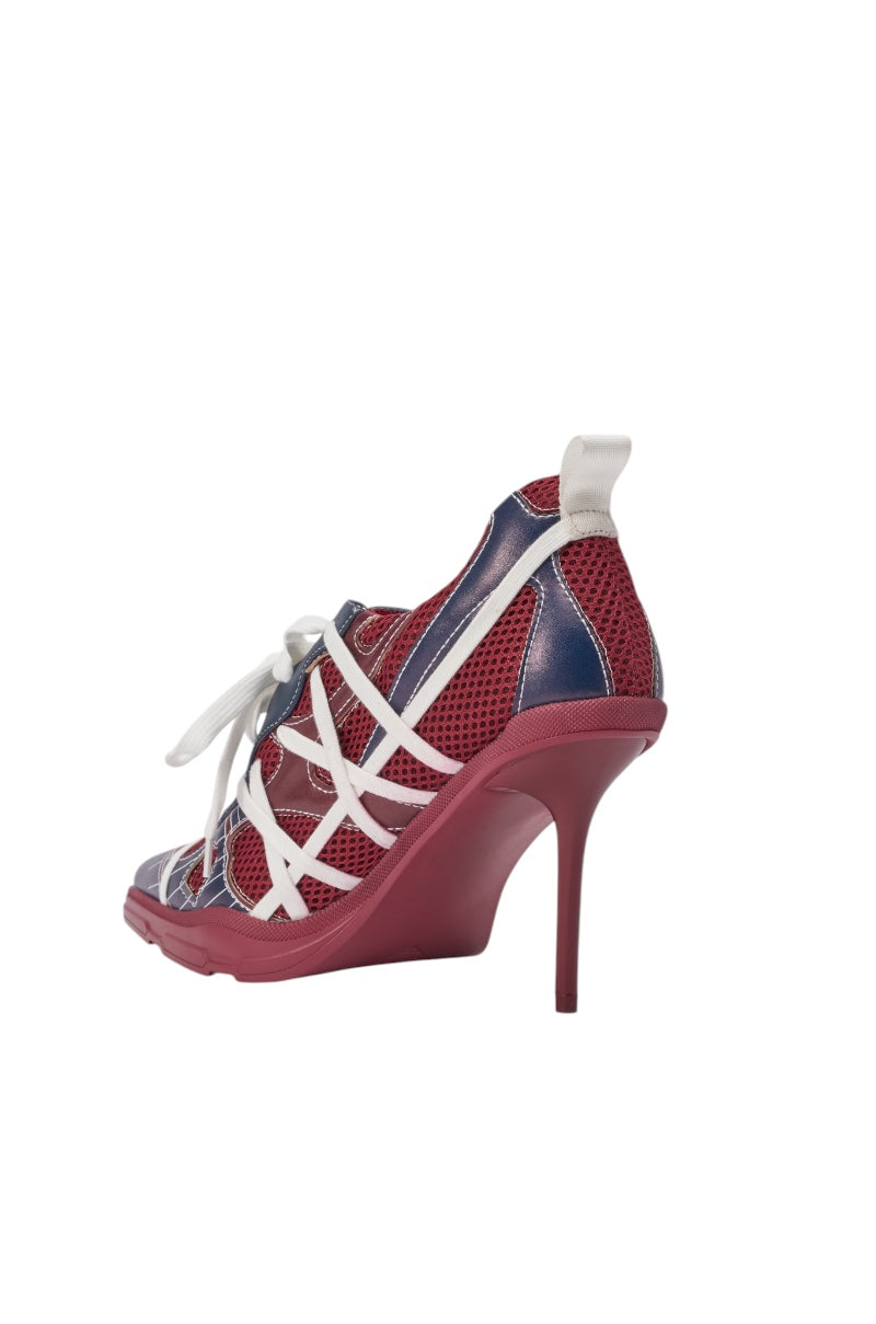 AZALEA WANG CROSS WALK BURGUNDY STILETTO SNEAKER HEEL