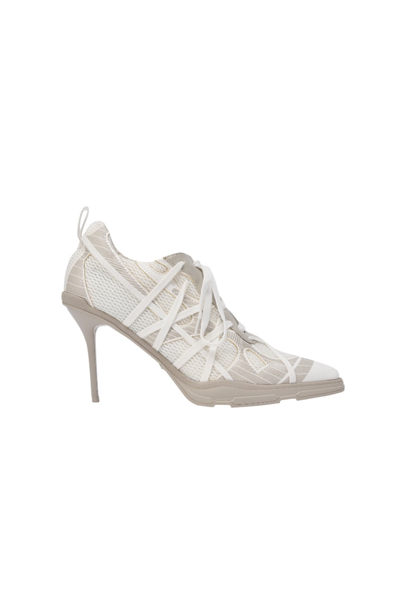 AZALEA WANG CROSS WALK LIGHT GREY STILETTO SNEAKER HEEL