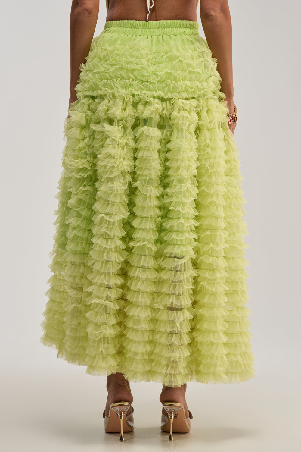 LOVE THE DRAMA MESH MAXI SKIRT