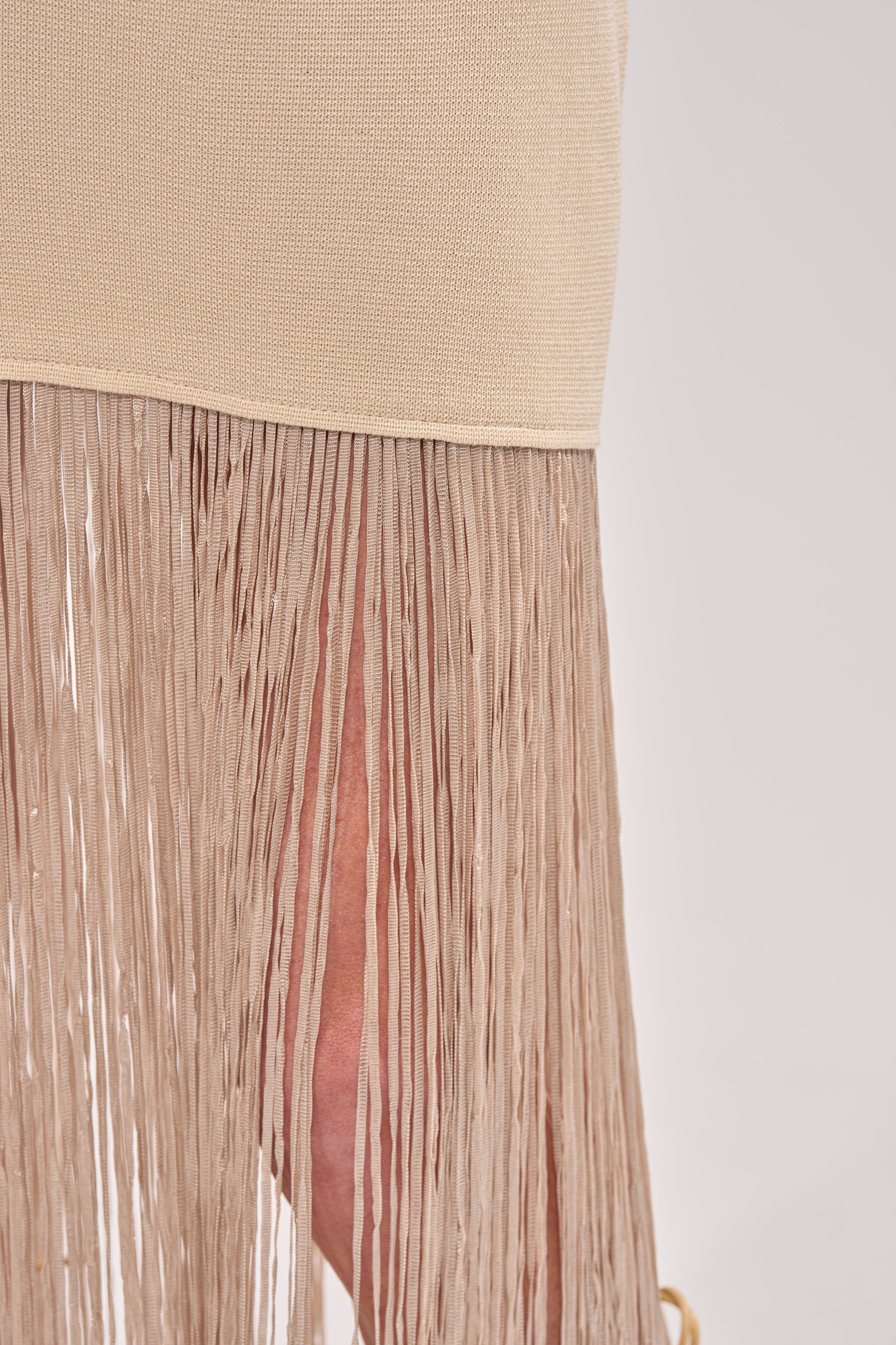 FLY AWAY KNIT MIDI DRESS WITH FRINGE