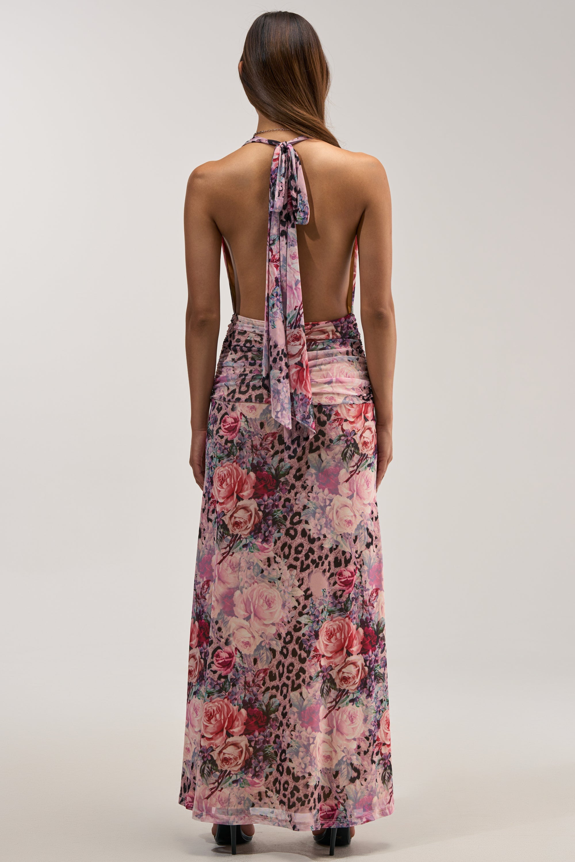 NO APOLOGIES ABSTRACT MAXI DRESS IN CHEETAH MULTI