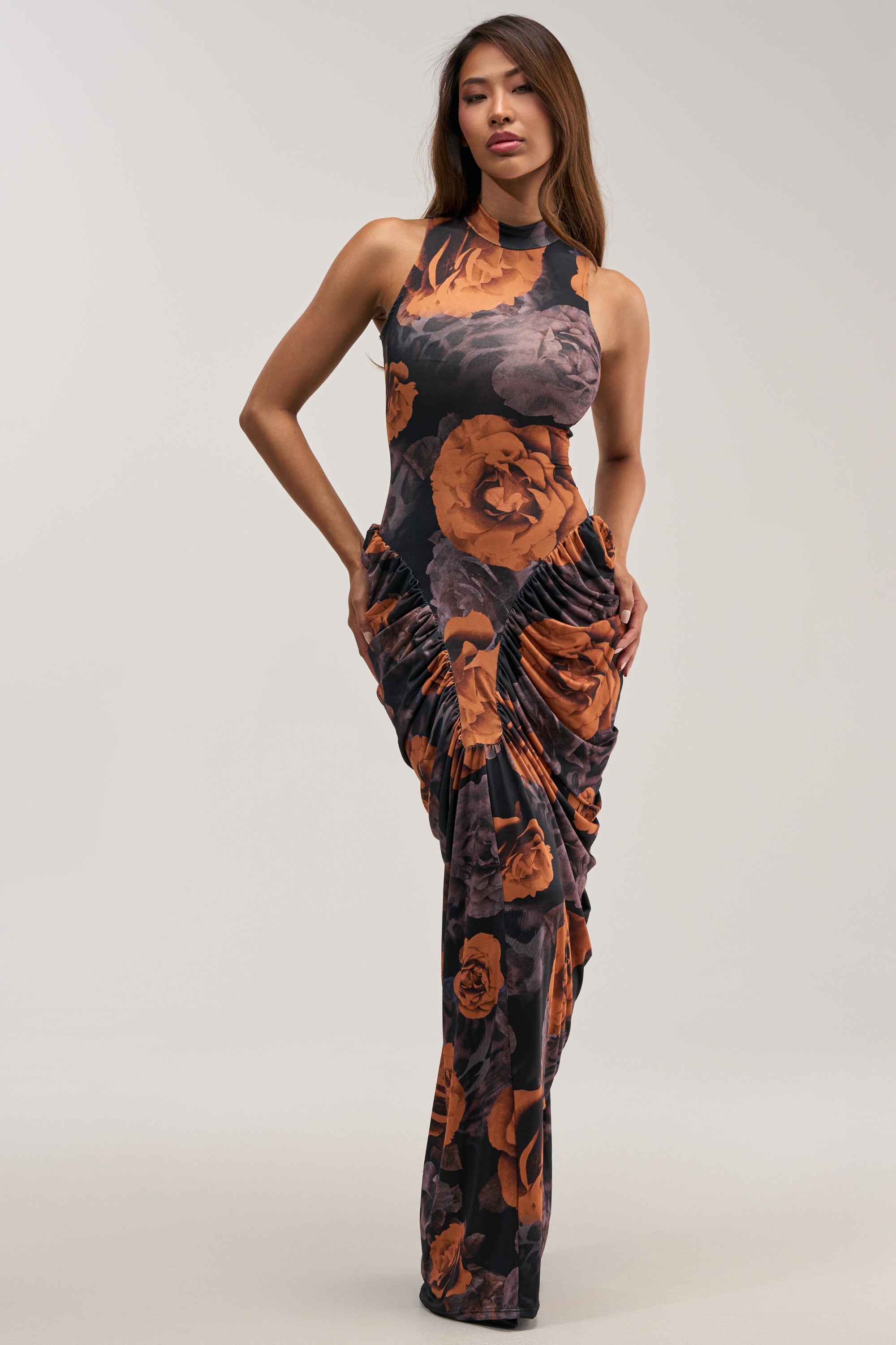 SAY YOU NEED ME FLORAL MAXI DRESS IN BLACK COMBO