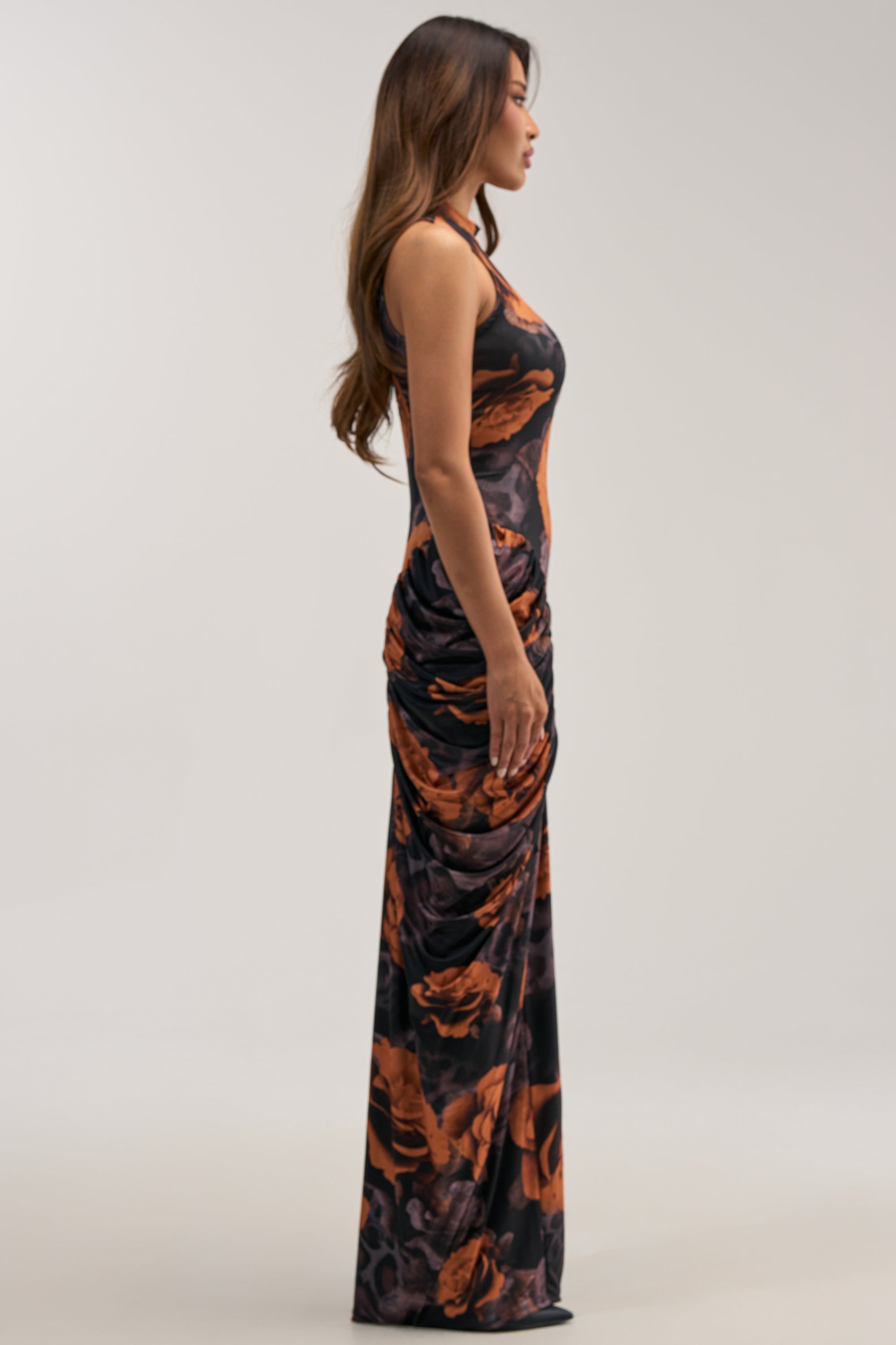 SAY YOU NEED ME FLORAL MAXI DRESS IN BLACK COMBO