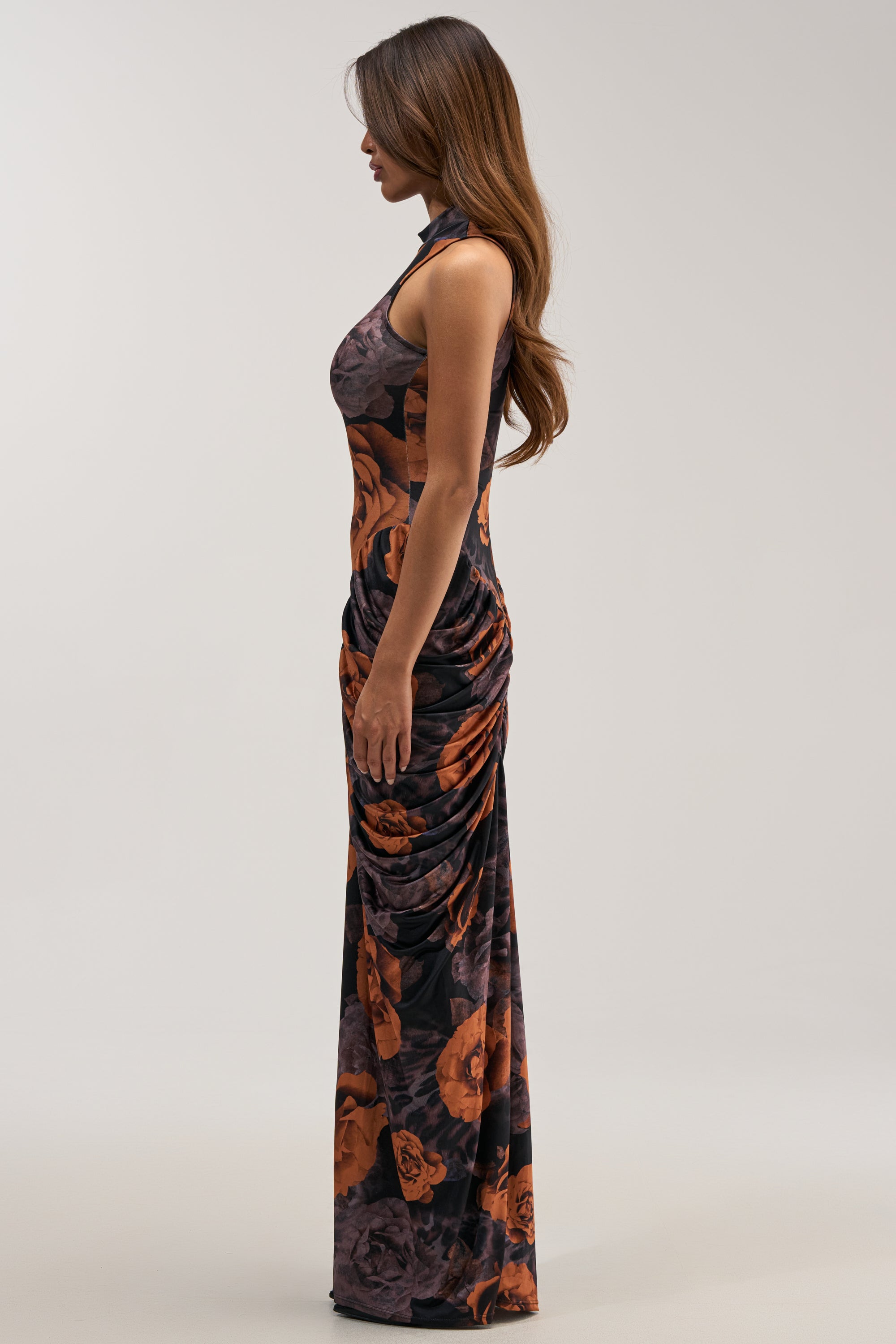 SAY YOU NEED ME FLORAL MAXI DRESS IN BLACK COMBO