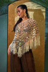 BELLA CROCHET SEQUIN PONCHO
