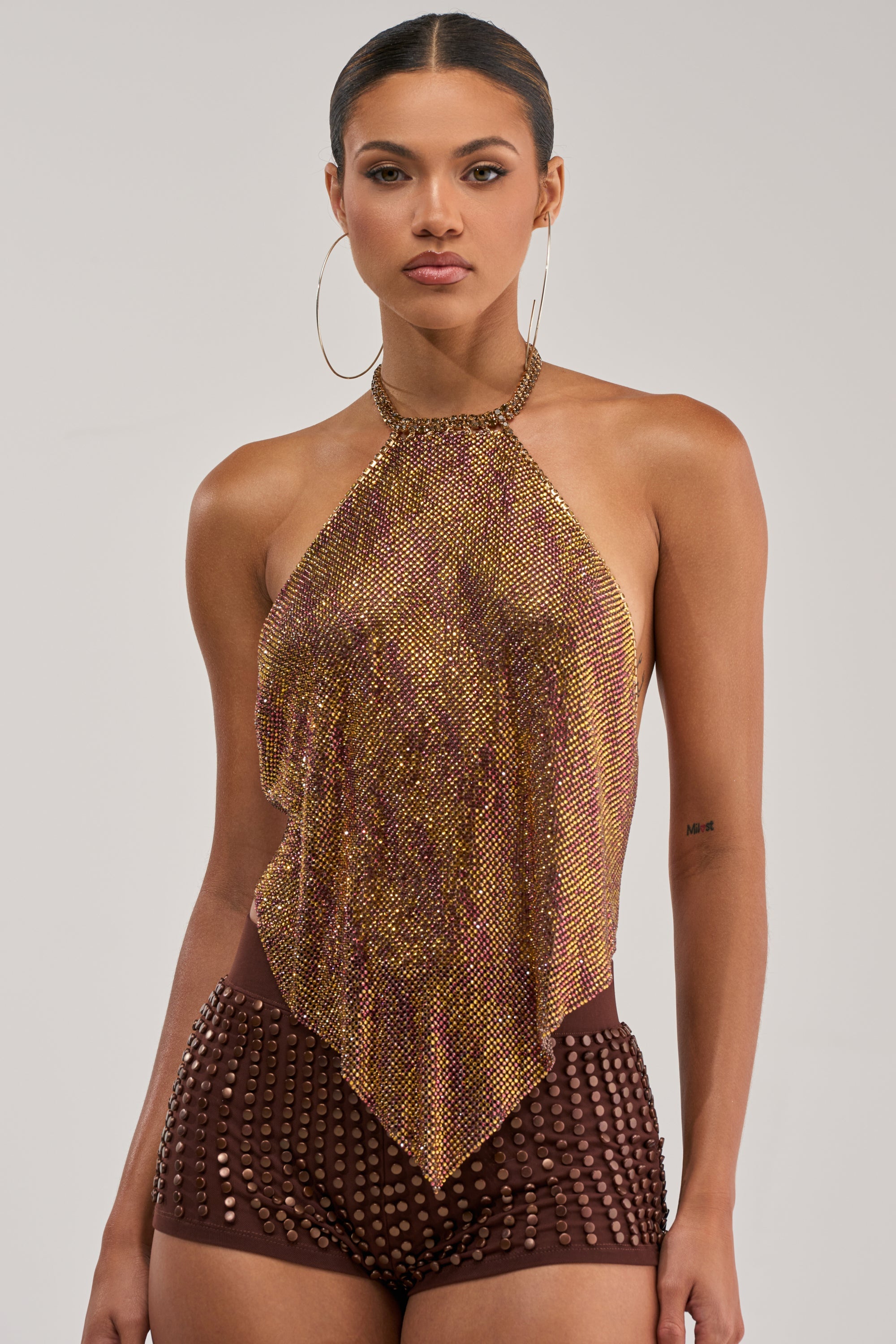 GOLDEN GLAM RHINESTONE TOP