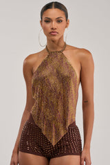 GOLDEN GLAM RHINESTONE TOP