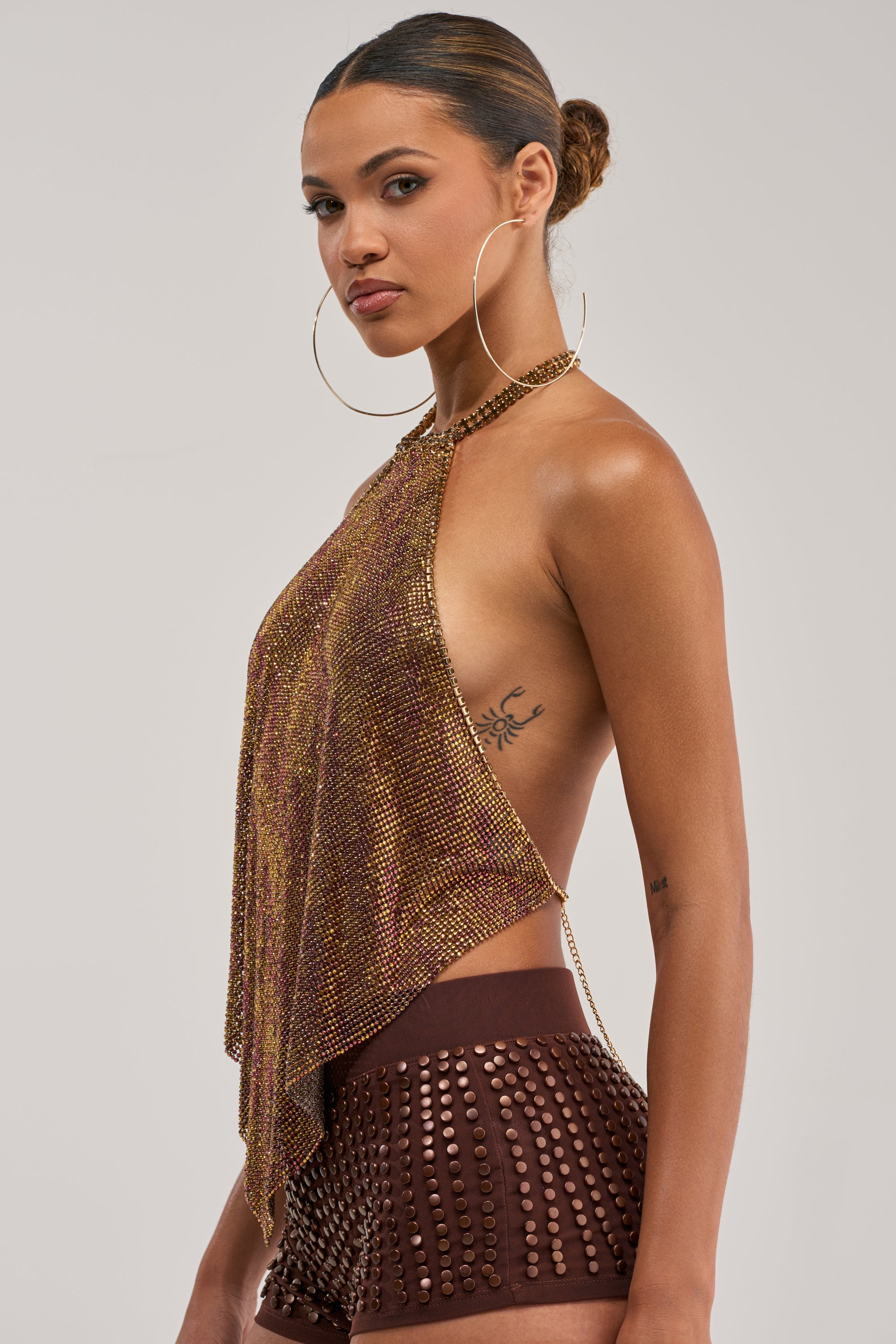 GOLDEN GLAM RHINESTONE TOP