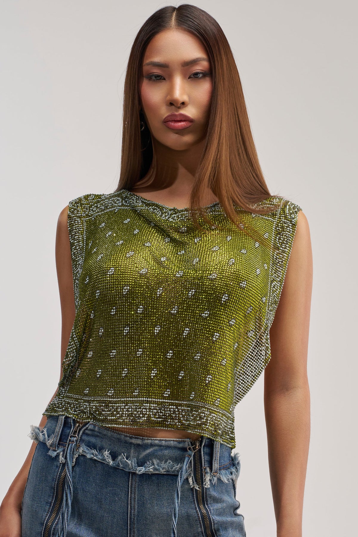 SUMMER LOVIN' RHINESTONE CHAIN TOP