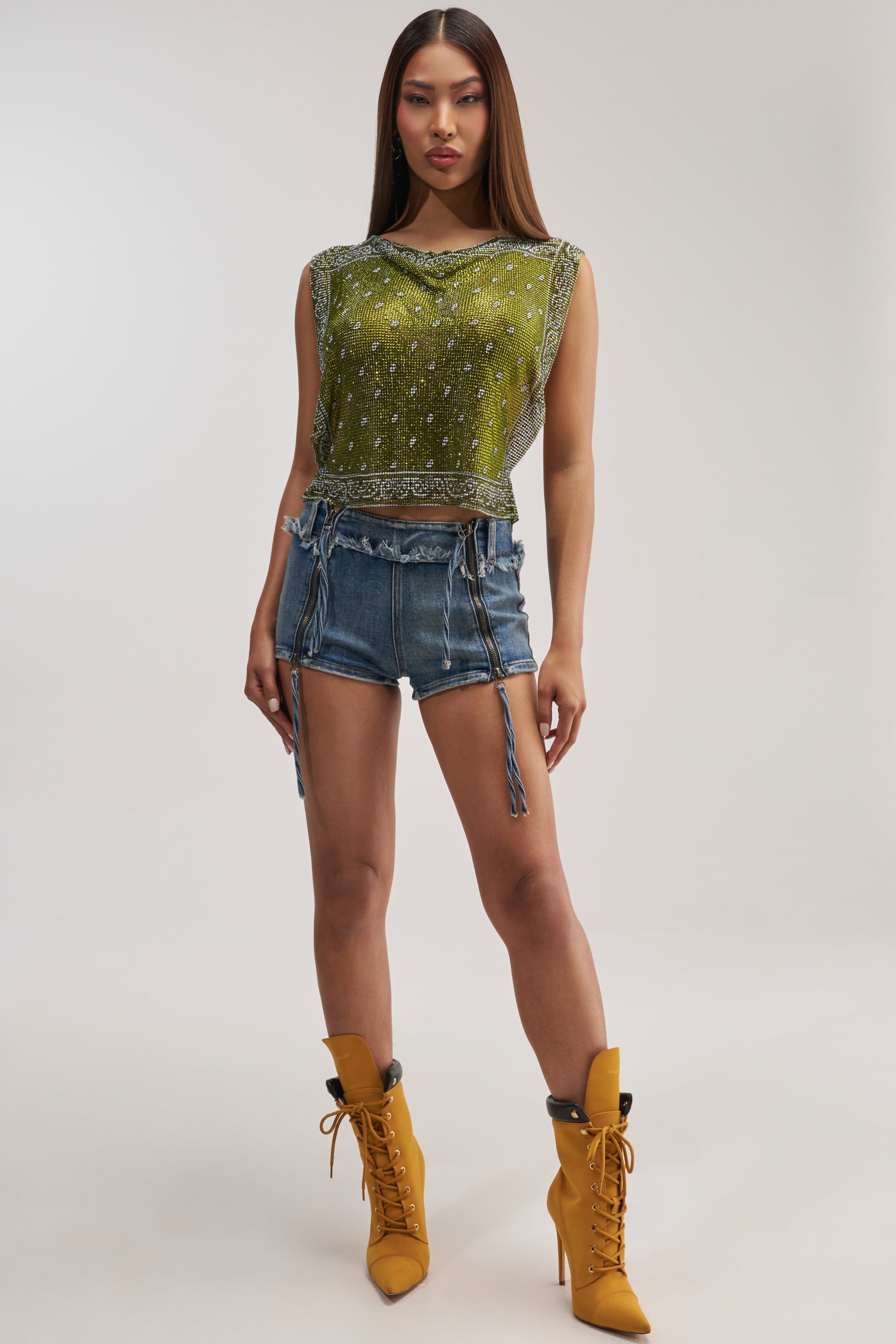 SUMMER LOVIN' RHINESTONE CHAIN TOP