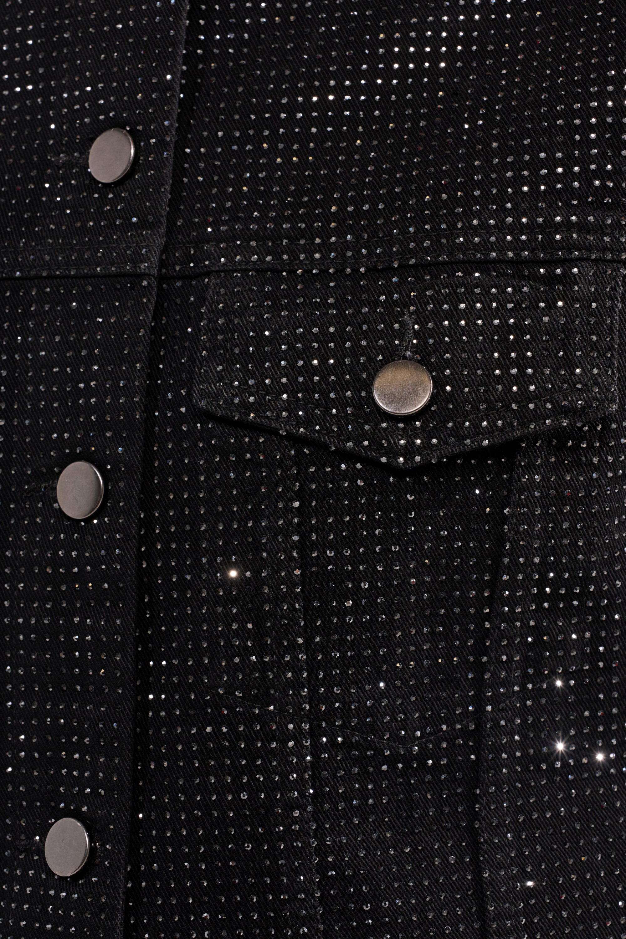 DEMI EMBELLISHED DENIM JACKET IN BLACK