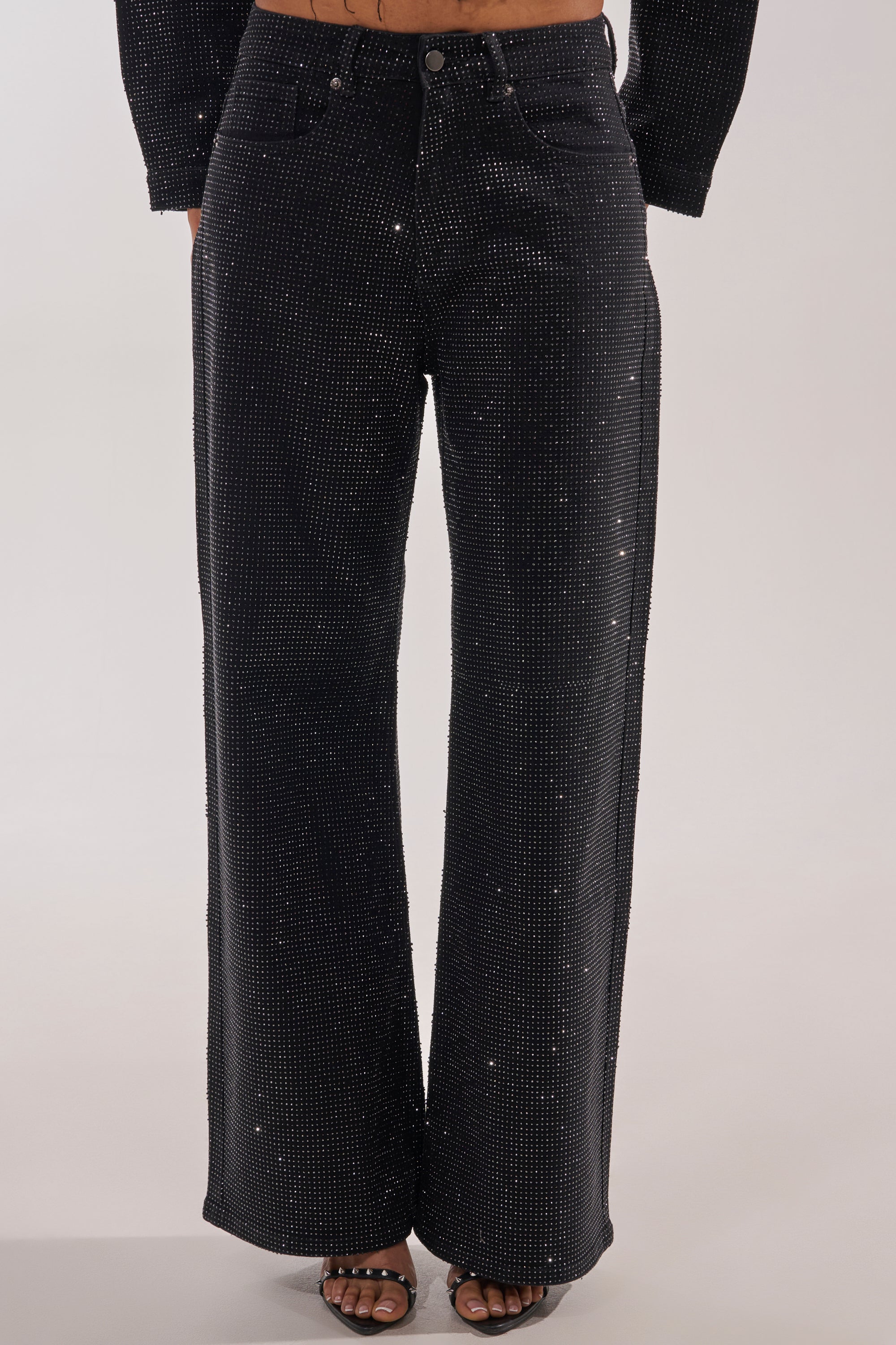 DEMI EMBELLISHED RELAXED DENIM IN BLACK