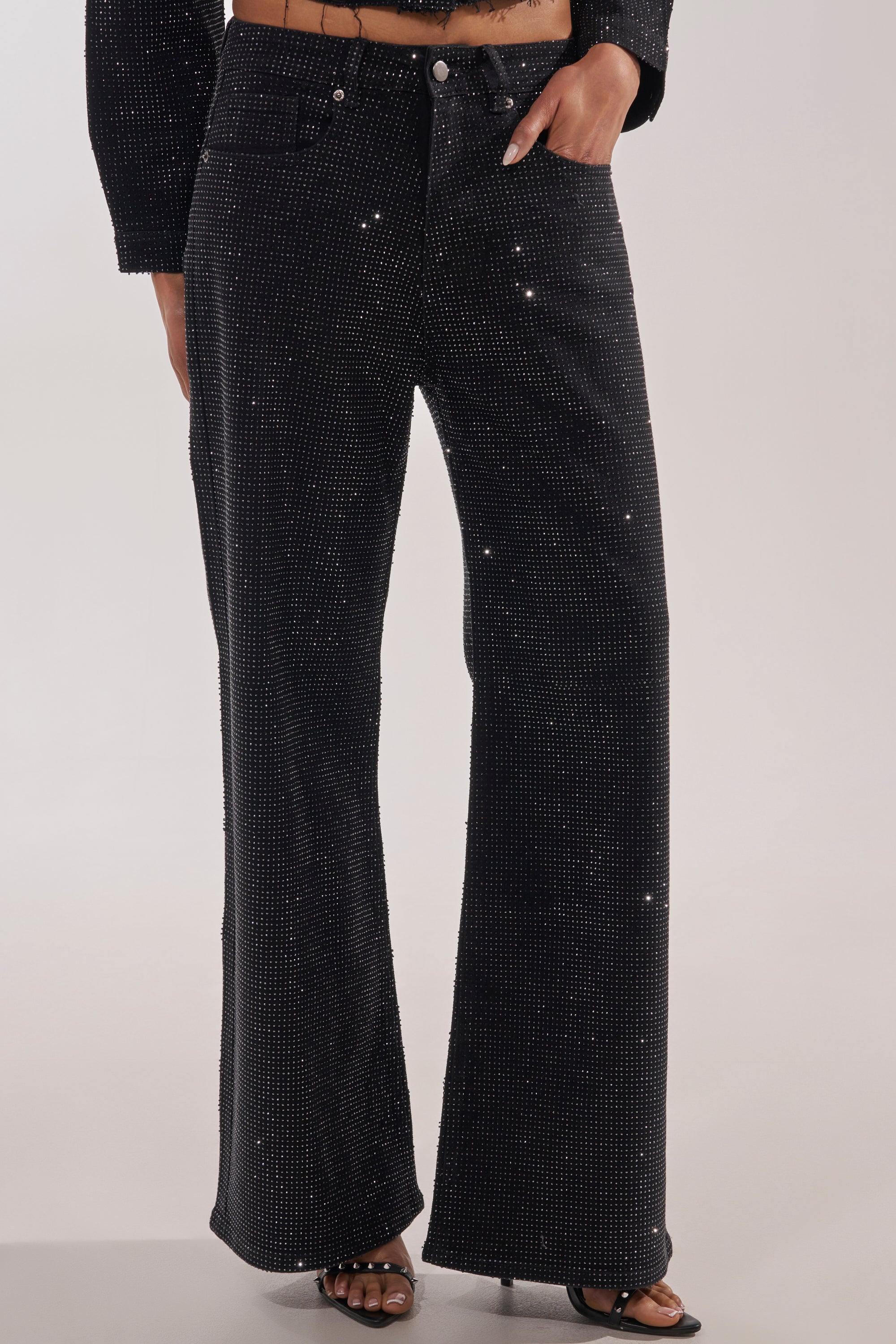 DEMI EMBELLISHED RELAXED DENIM IN BLACK
