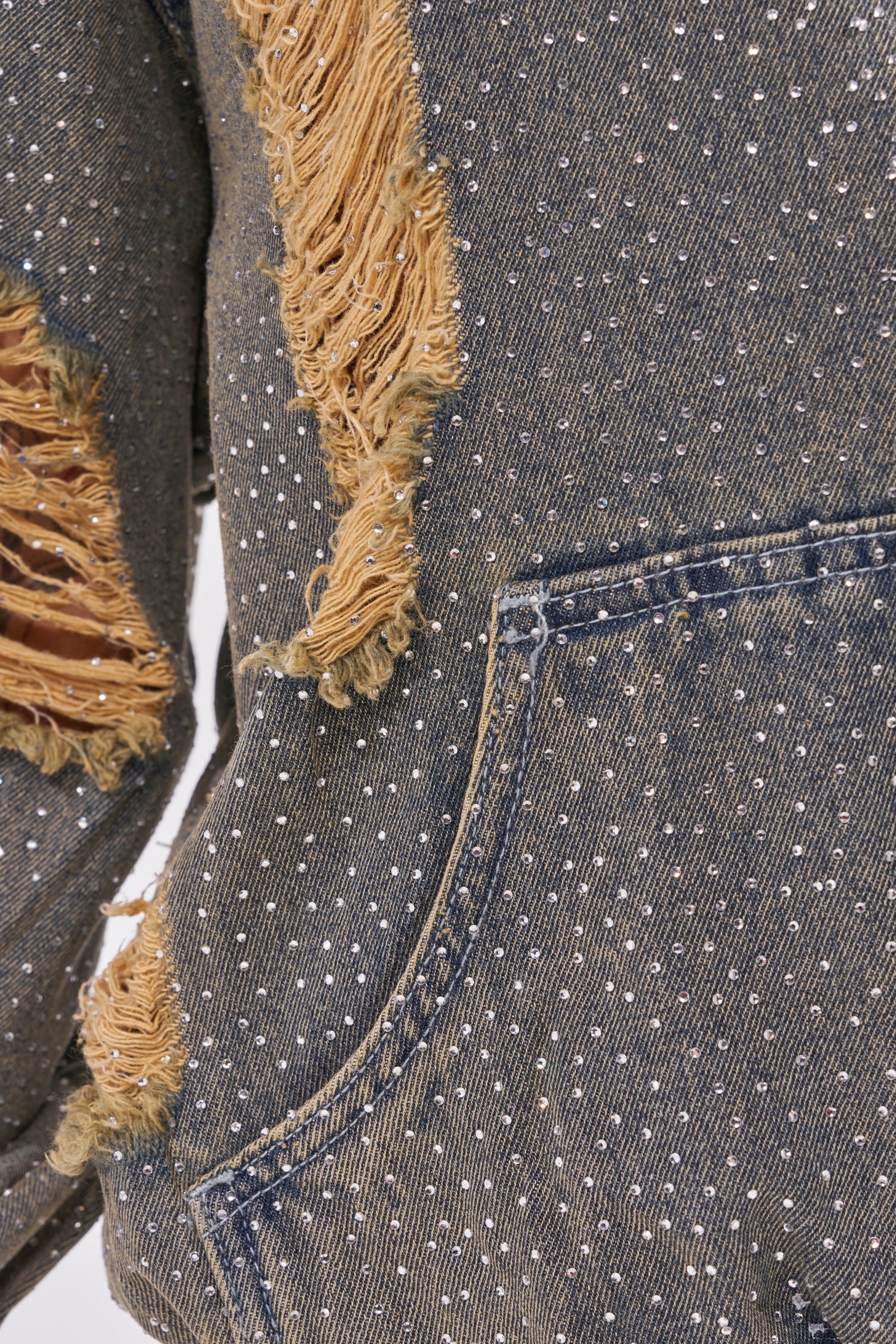 DEMI RHINESTONE DENIM HOODIE