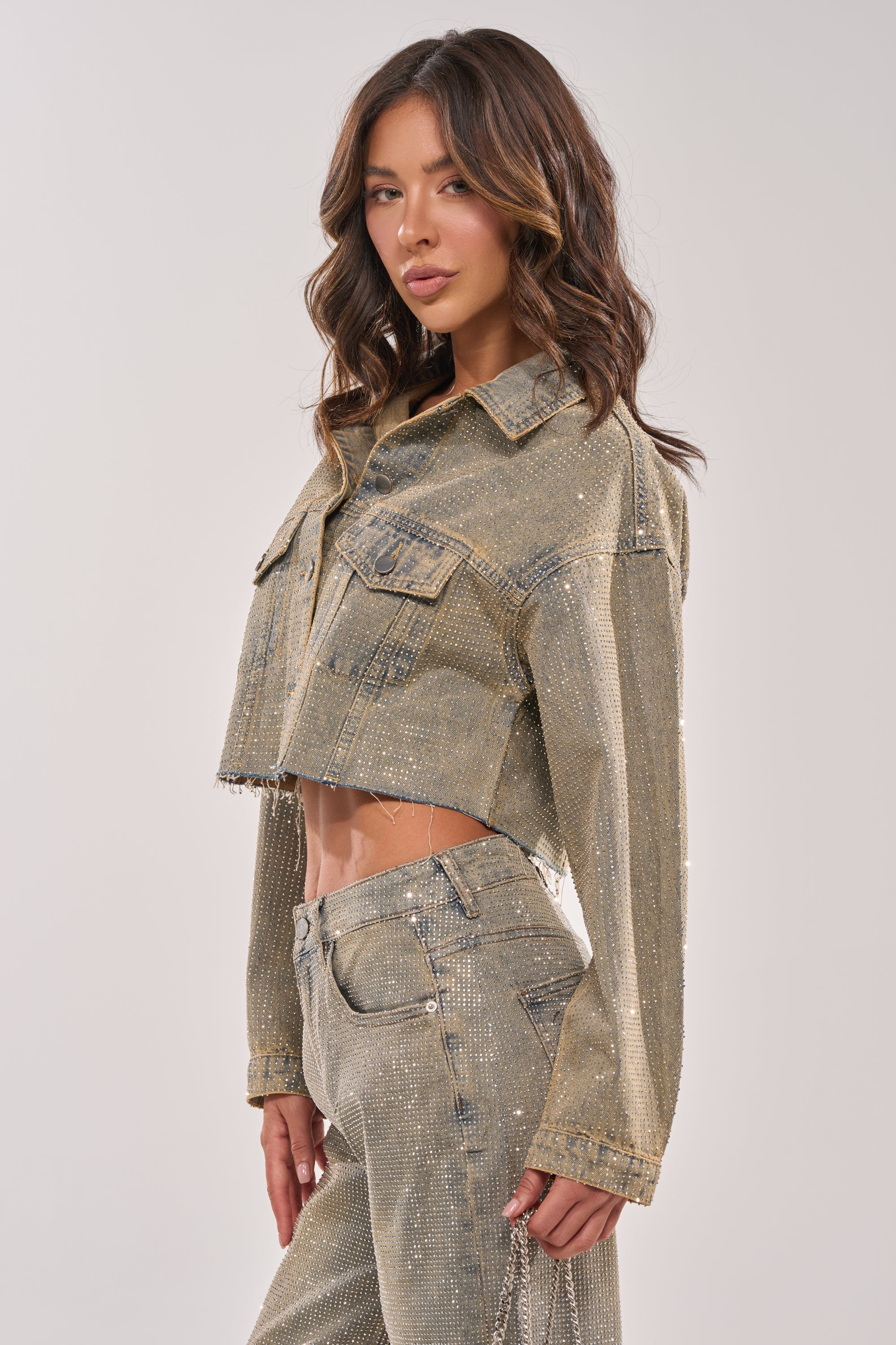 DEMI EMBELLISHED DENIM JACKET